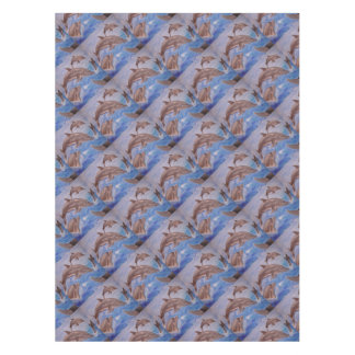A Pod of Playful Jumping Dolphins Tablecloth