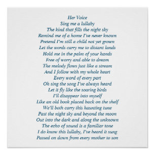 A poem about a mother and son poster