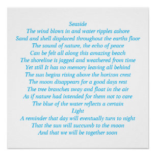 A poem about the beach poster