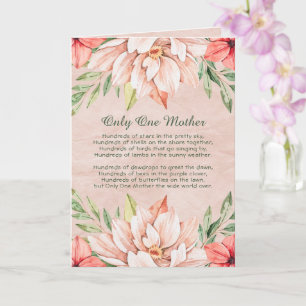 A Poem for a Mother Elegant Pink Floral Card