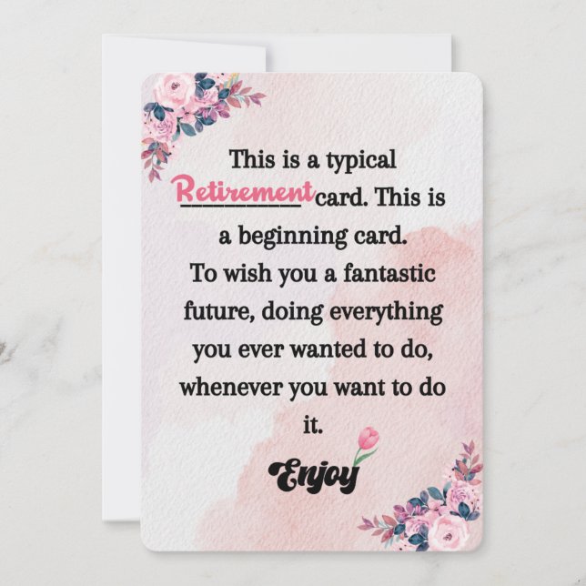 A Poetic Journey into Retirement (For Him/Her) Holiday Card (Front)