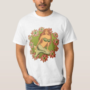 A Poinsettia Mermaid  T-Shirt