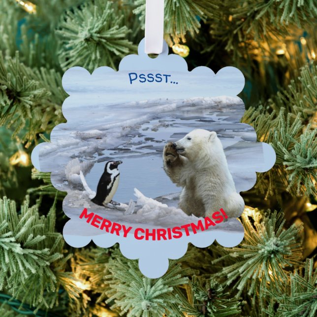 A Polar Bear Christmas Tree Decoration Card (Insitu (Tree))