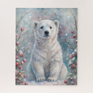 A Polar Bear Cub in Winter Jigsaw Puzzle