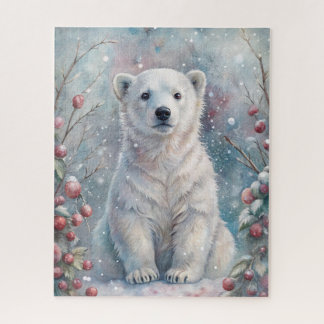 A Polar Bear Cub in Winter Jigsaw Puzzle