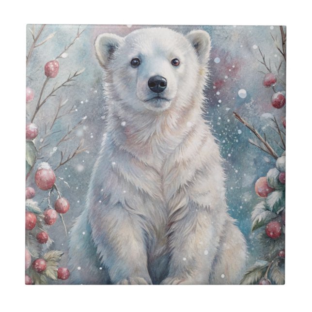 A Polar Bear Cub in Winter Tile (Front)