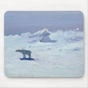 A Polar Bear Hunting in Moonlit Night, 1899 Mouse Mat