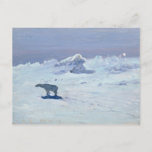 A Polar Bear Hunting in Moonlit Night, 1899 Postcard