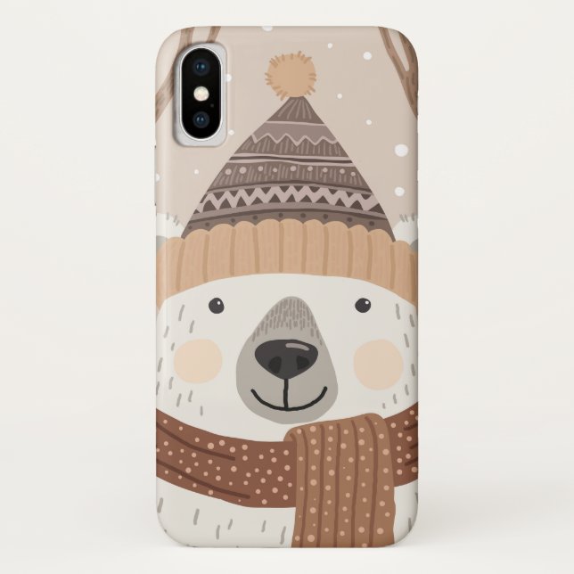 A polar bear in a knitted hat Case-Mate iPhone case (Back)