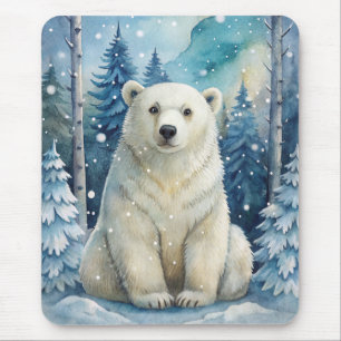 A Polar Bear in Winter Mouse Mat