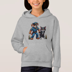 a police dog and a mean cat - humour
