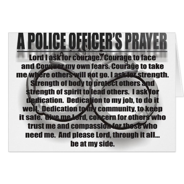 A POLICE OFFICER'S PRAYER (Front Horizontal)