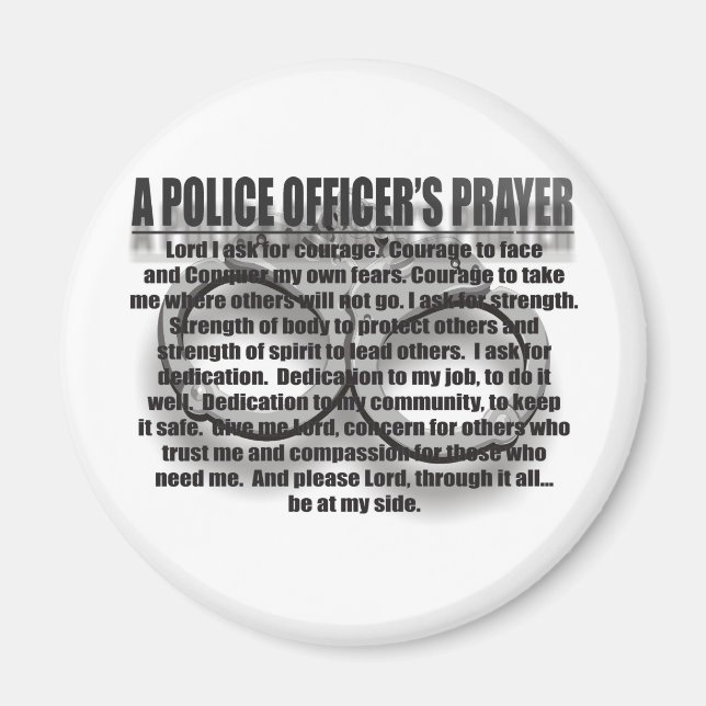 A POLICE OFFICER'S PRAYER MAGNET (Front)