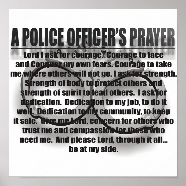 A POLICE OFFICER'S PRAYER POSTER (Front)
