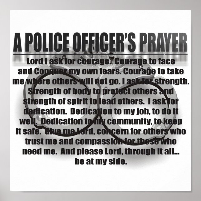 A POLICE OFFICER'S PRAYER POSTER (Front)