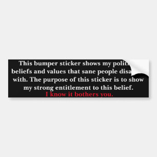 A Political Message for Your Car Bumper Sticker