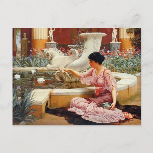 A Pompeian Garden - Godward Postcard (Front)