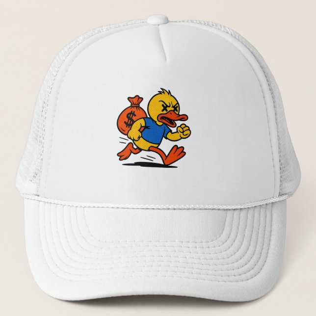 A POP ART STYLE THIEF DUCK Trucker Hat (Front)