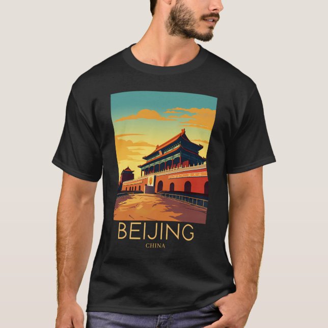 A Pop Art Travel Print Of Beijing - China  T-Shirt (Front)
