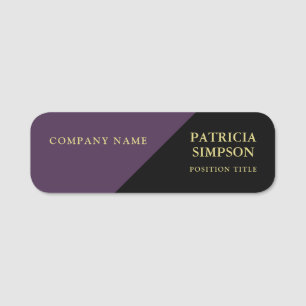 A Pop Of Colour And Elegance: Violet Purple & Blac Name Tag