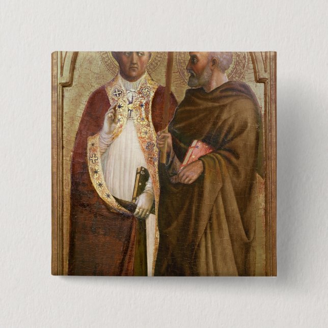 A Pope  and St. Matthias, c.1428-29 15 Cm Square Badge (Front)