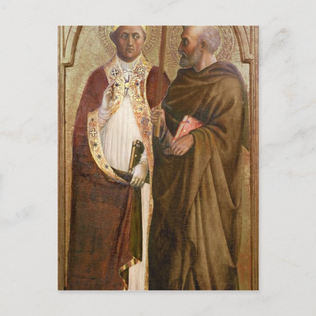 A Pope  and St. Matthias, c.1428-29 Postcard (Front)