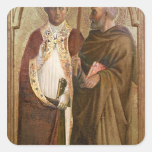 A Pope  and St. Matthias, c.1428-29 Square Sticker