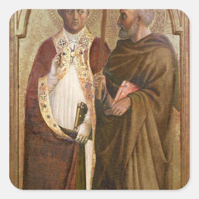 A Pope  and St. Matthias, c.1428-29 Square Sticker (Front)