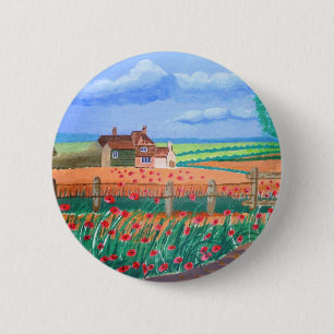 A Poppy Field 6 Cm Round Badge