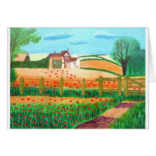 a poppy field postcard