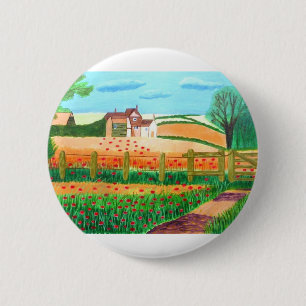 a poppy field Round Badge