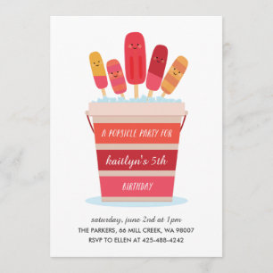 A Popsicle Party Kid's birthday party Invitation