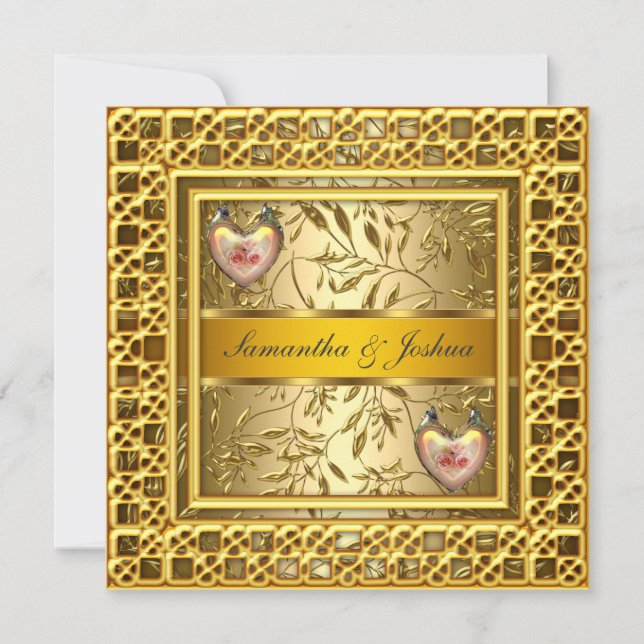 A Popular Elegant Wedding Invitation Gold (Front)