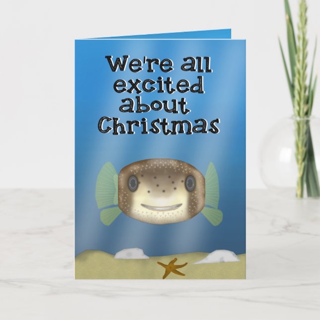 A Porcupine Puffer Fish Christmas Card (Front)