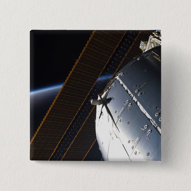 A portion of the International Space Station 15 Cm Square Badge (Front)