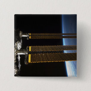 A portion of the International Space Station 2 15 Cm Square Badge