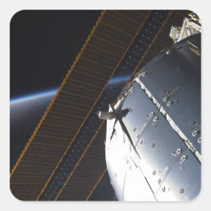A portion of the International Space Station Square Sticker