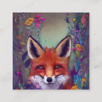 A Portrait of a Fox with Flowers Hyperdetailed and