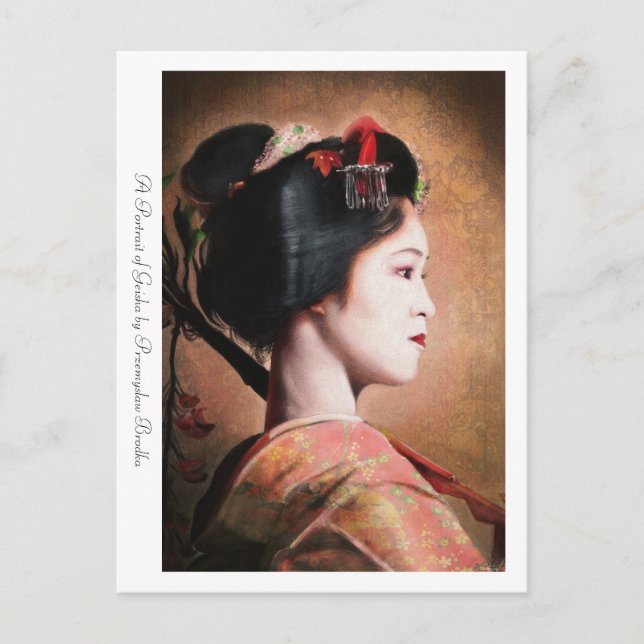 A Portrait of Geisha japanese oriental postcard (Front)