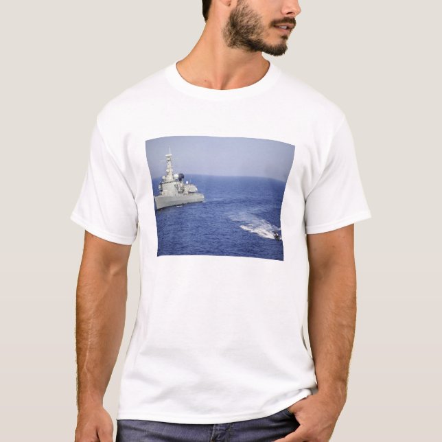 A Portuguese navy team in an inflatable boat T-Shirt (Front)