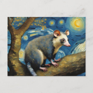 A Possum in the Starry Night Postcard