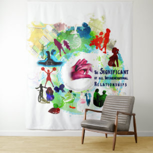 A poster about a daughter's relationship with moth tapestry