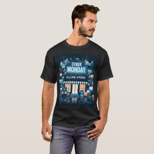 a poster for cyber monday store with a sign that T-Shirt