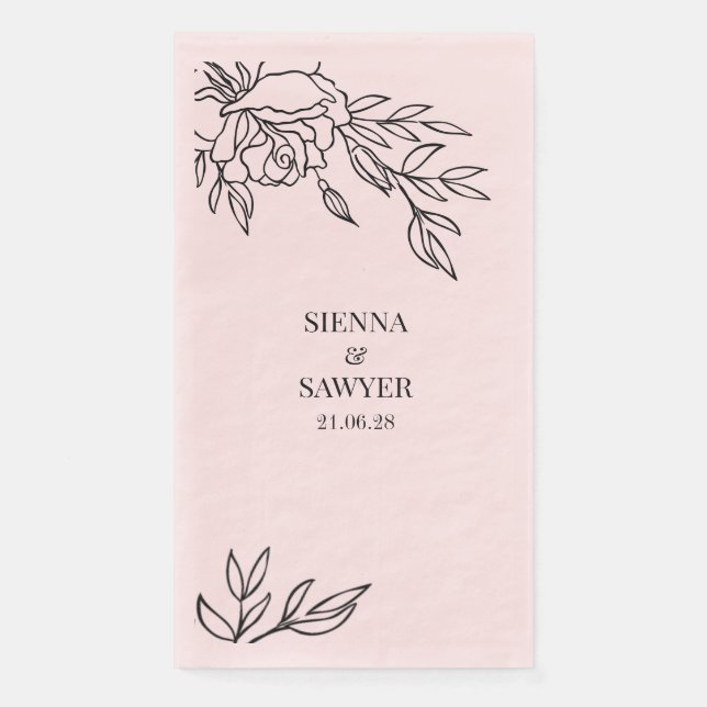A Posy Of Roses Wedding Blush Pink Dinner Napkins (Front)