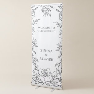 A Posy Of Roses Wedding Welcome Retractable Banner