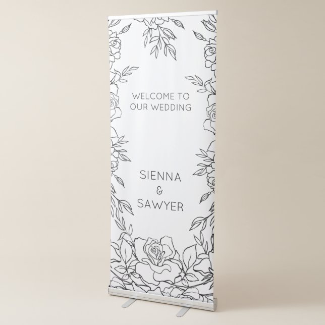 A Posy Of Roses Wedding Welcome Retractable Banner (3/4)
