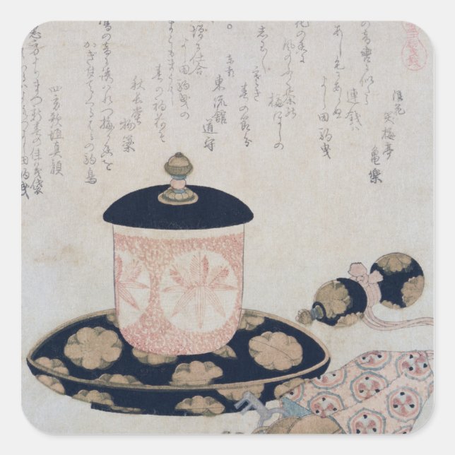 A Pot of Tea and Keys, 1822 Square Sticker (Front)