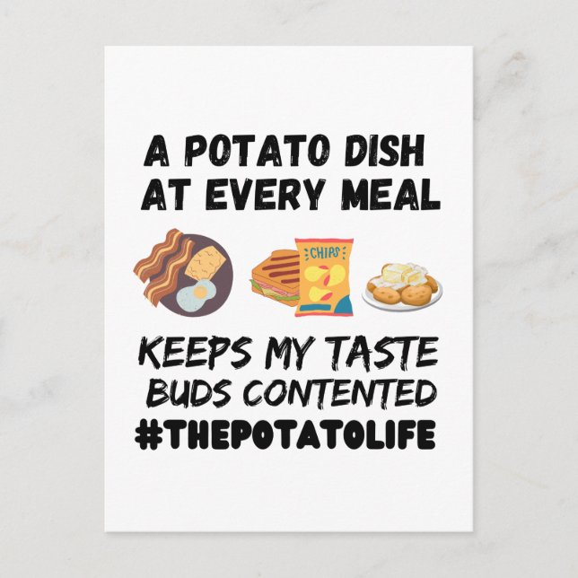 A potato dish at every meal   postcard (Front)