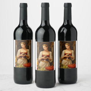 A power woman standing with wine label