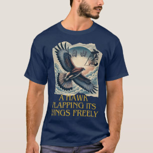 A powerful flying hawk symbolizing freedom, T-Shirt